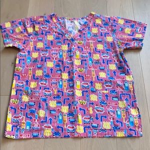 Scrub Top Size Medium Cars Signs